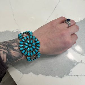 Zuni Petit Point Sleeping Beauty Turquoise Cuff Bracelet